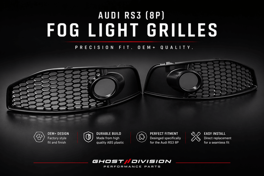 Audi RS3/A3 Fog Light Grill (8P: 2010 - 2012) - Custom Labs