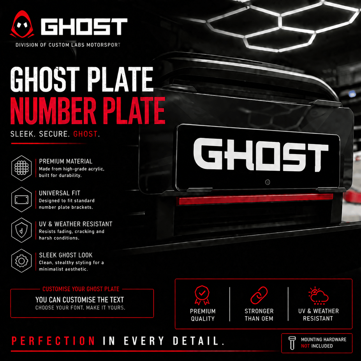 Custom Ghost Plates | Black Track Spec - Custom Labs
