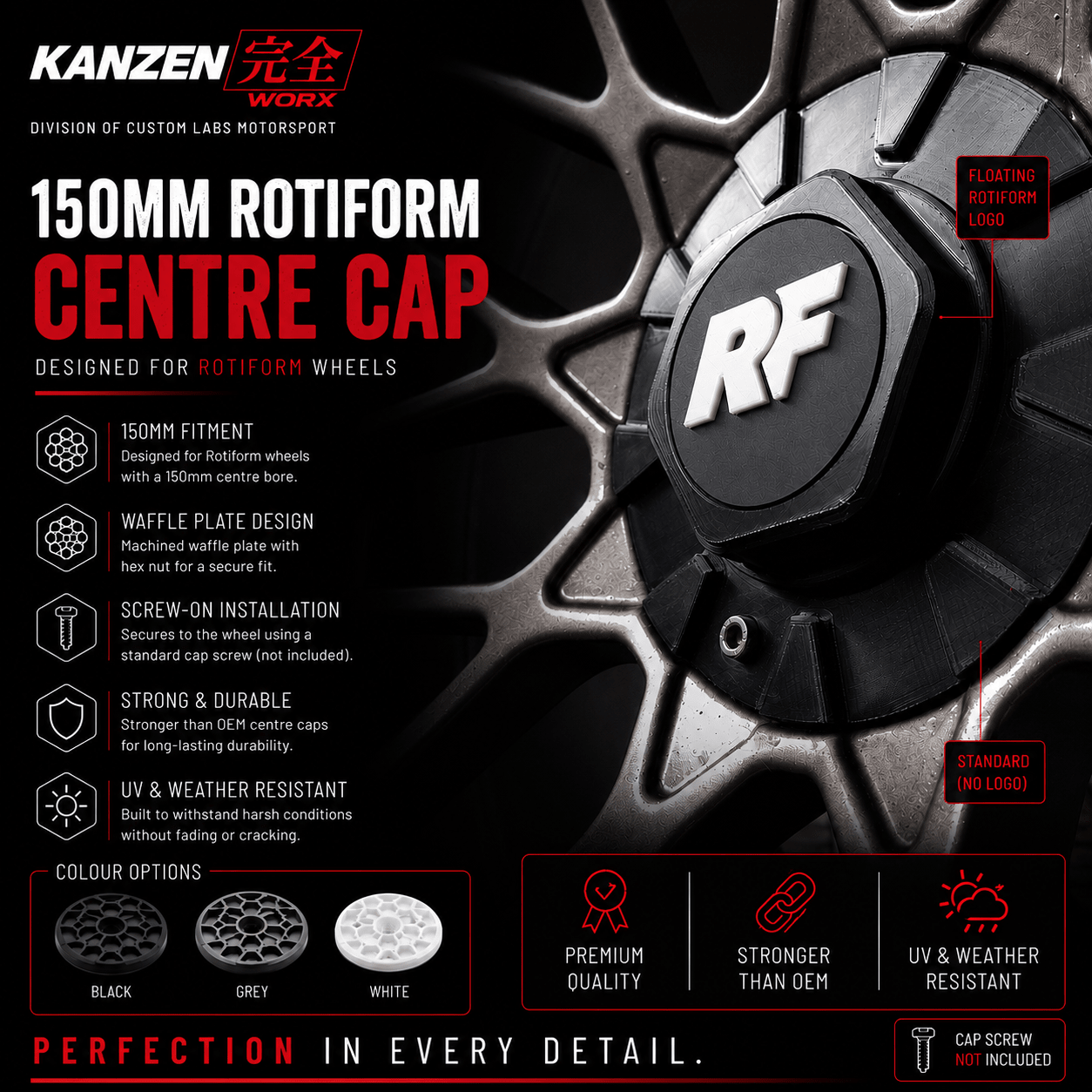 Rotiform Centre Cap 150mm - Custom Labs