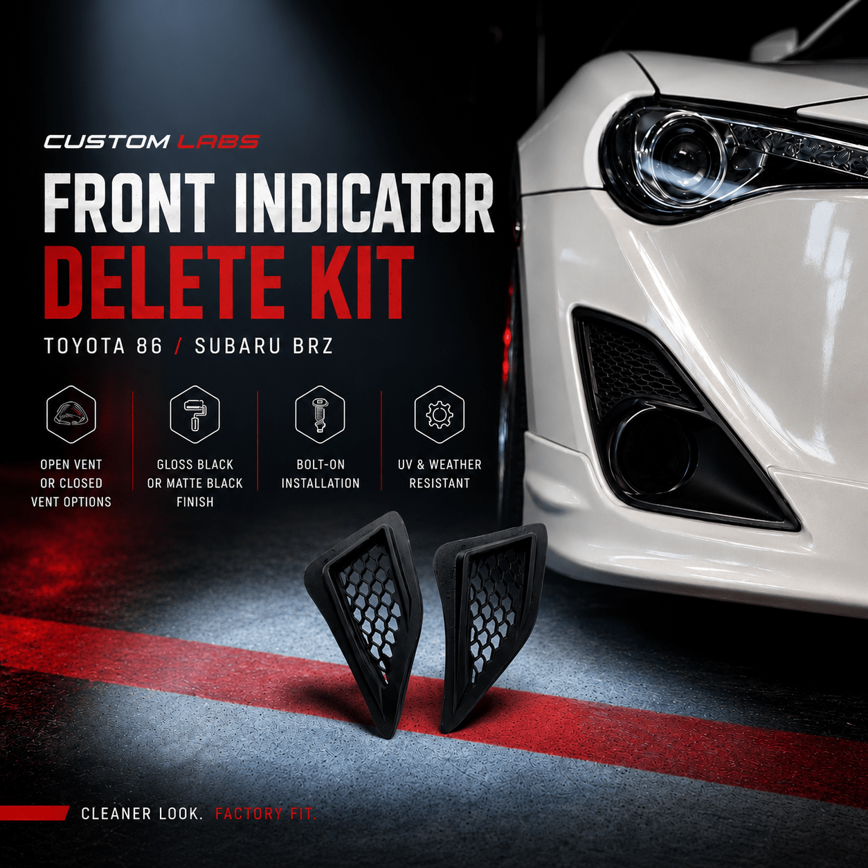 Toyota 86/Subaru BRZ Front Indicator Delete Kit - Custom Labs